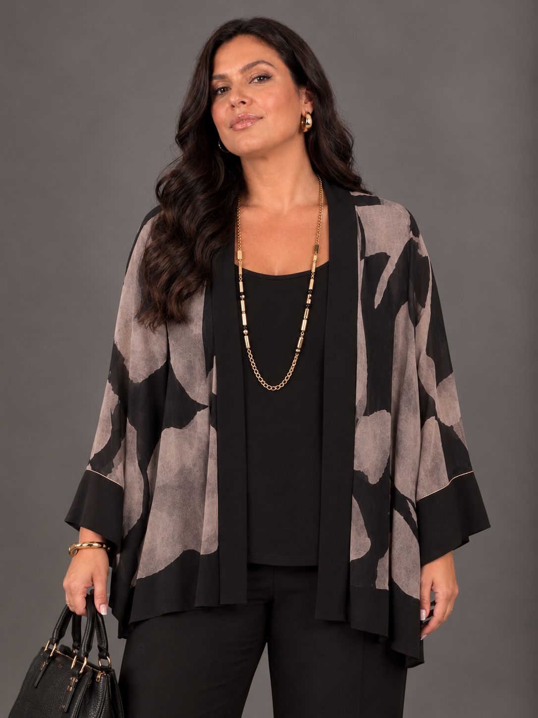 Twin-set Over con Collana - Marrone/Nero