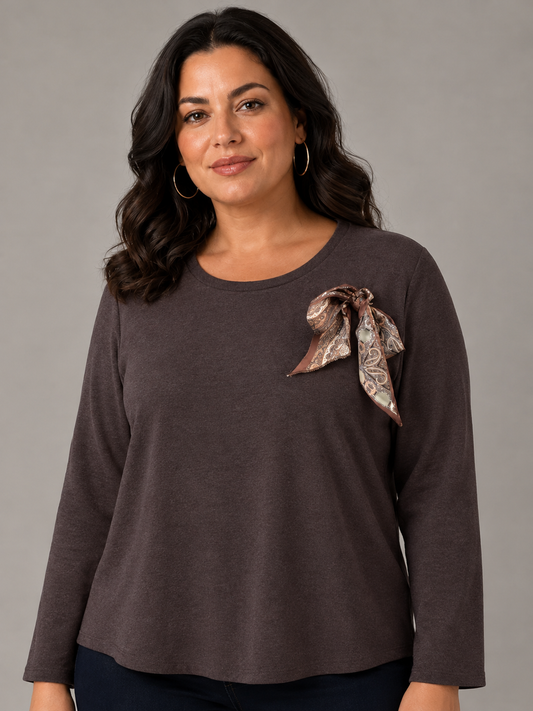 Maglia con fiocco - Marrone/Blu/Rosso