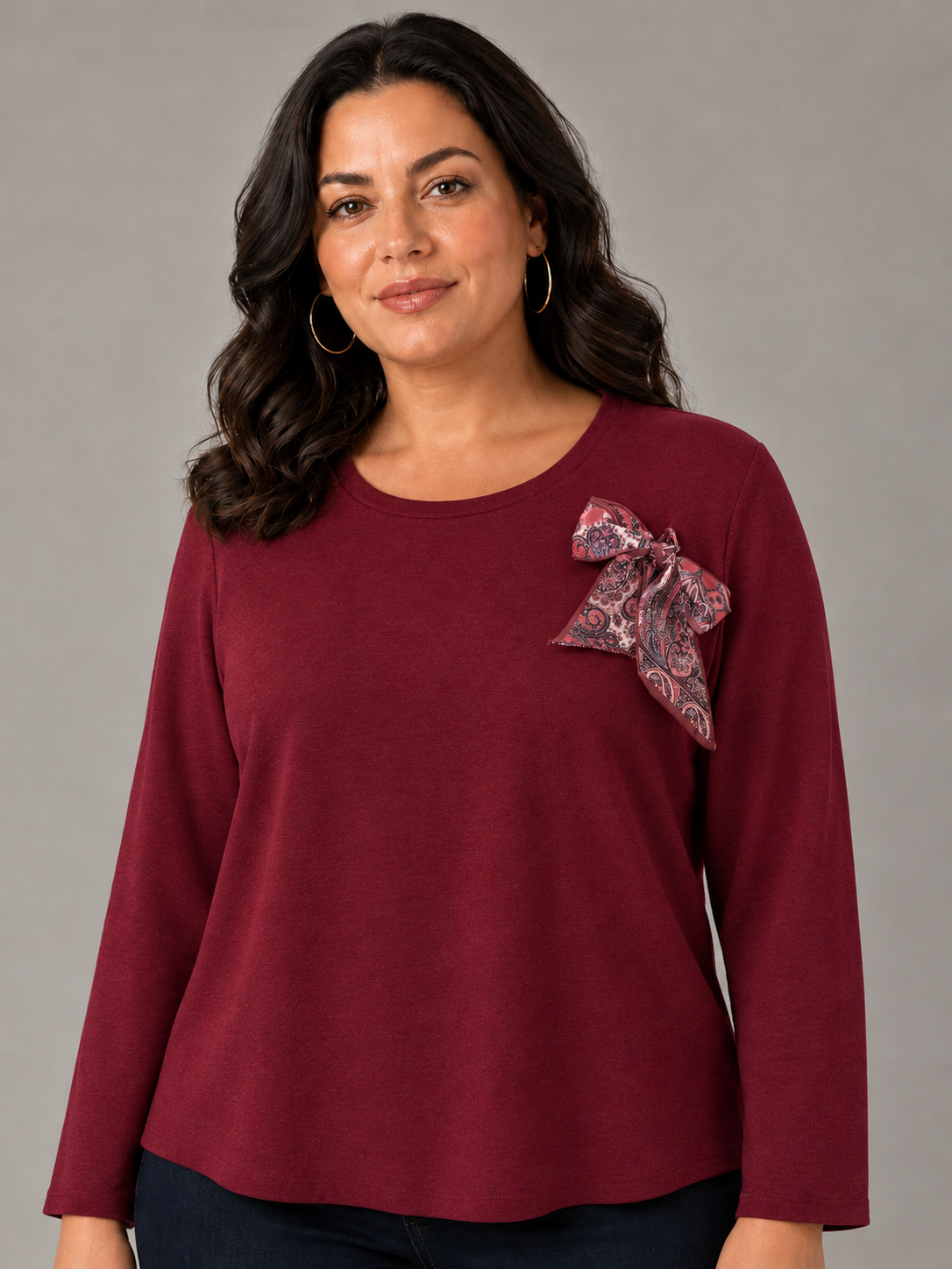 Maglia con fiocco - Marrone/Blu/Bordeaux