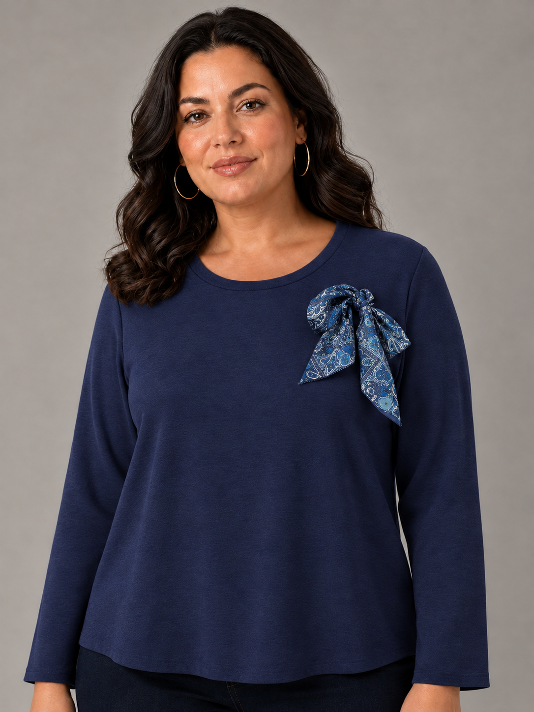 Maglia con fiocco - Marrone/Blu/Bordeaux