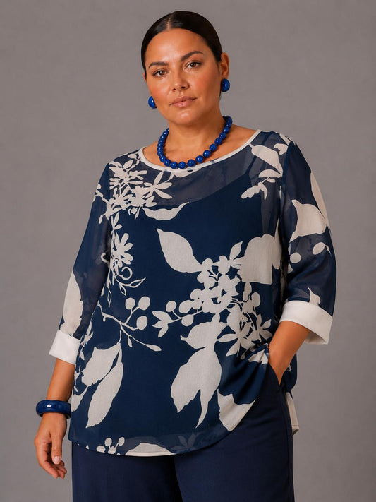 Casacca con Top Sotto - Blu