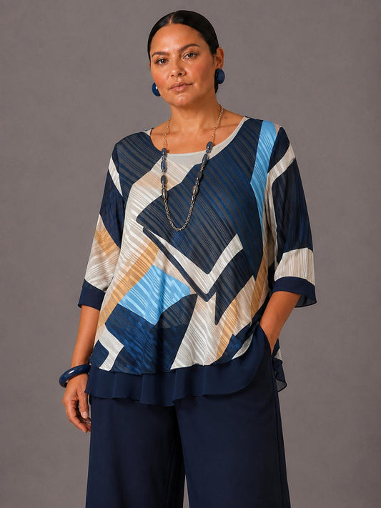 Casacca Calibrata con Collana, Lara Prince - Blu
